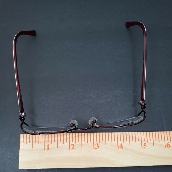 Designer Womens Eyeglass Frames Emilio Pucci Red Marbled Slimeline w/ Case - Picture 12 of 12